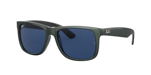 Солнцезащитные очки прямоугольной формы Ray-Ban RB4165 Justin - Зеленый металлик ЧерныйТемно-синий 26790₽