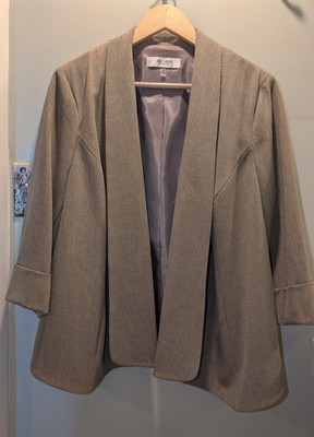 Jones Studio Blazer Womens 16W 3/4 Open Front Classy Professional Work Jacket