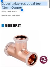 5 pack  Geberit Mapress equal tee 42mm Copper Press Fit Pipe Fitting Brand New.