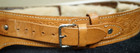 Leather embossed tan gun holster belt with padded lining — photo 5