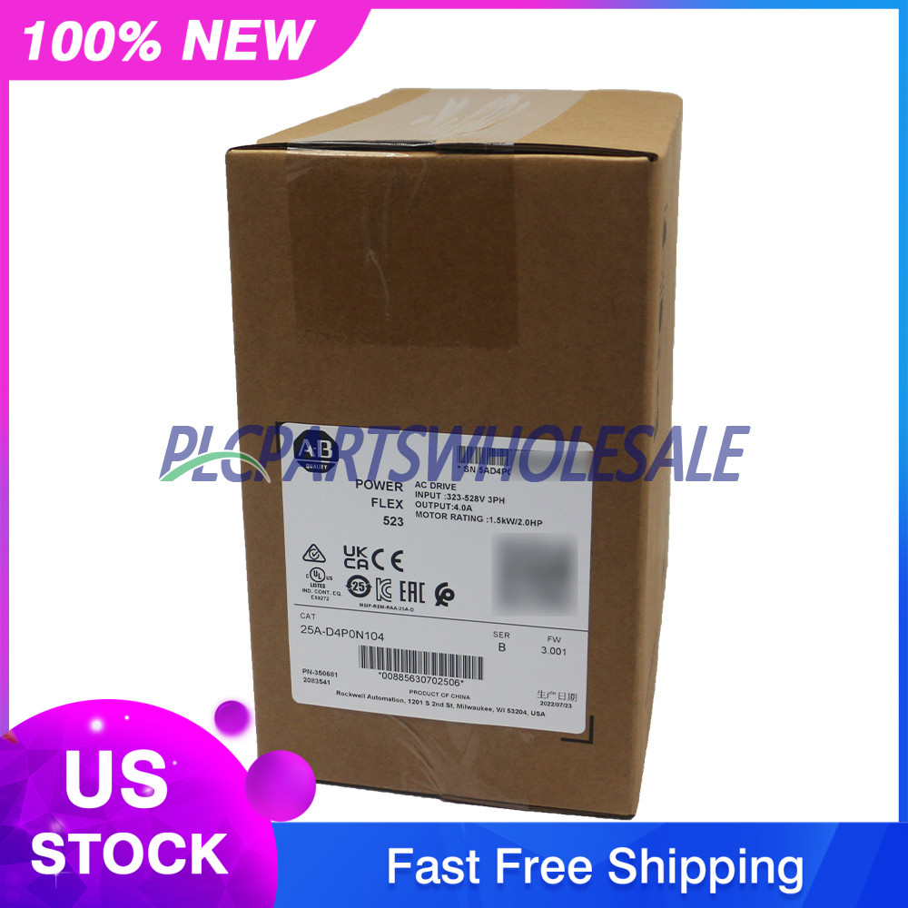 Allen Bradley Factory New Sealed 25A-D4P0N104 PowerFlex 523 1.5kW (2Hp) AC Drive