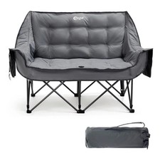 Portal Double Padded Folding Camping Sofa for Adults - Large Quilted Love Seat L