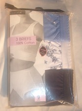 KMART PINNK BRAND BRIEFS PANTIES SIZE 9 100 COTTON 3 PACK NEW