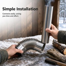 Stainless Steel Stove Pipe for Wood Stoves & Fireplaces, stovepipe - fireplace