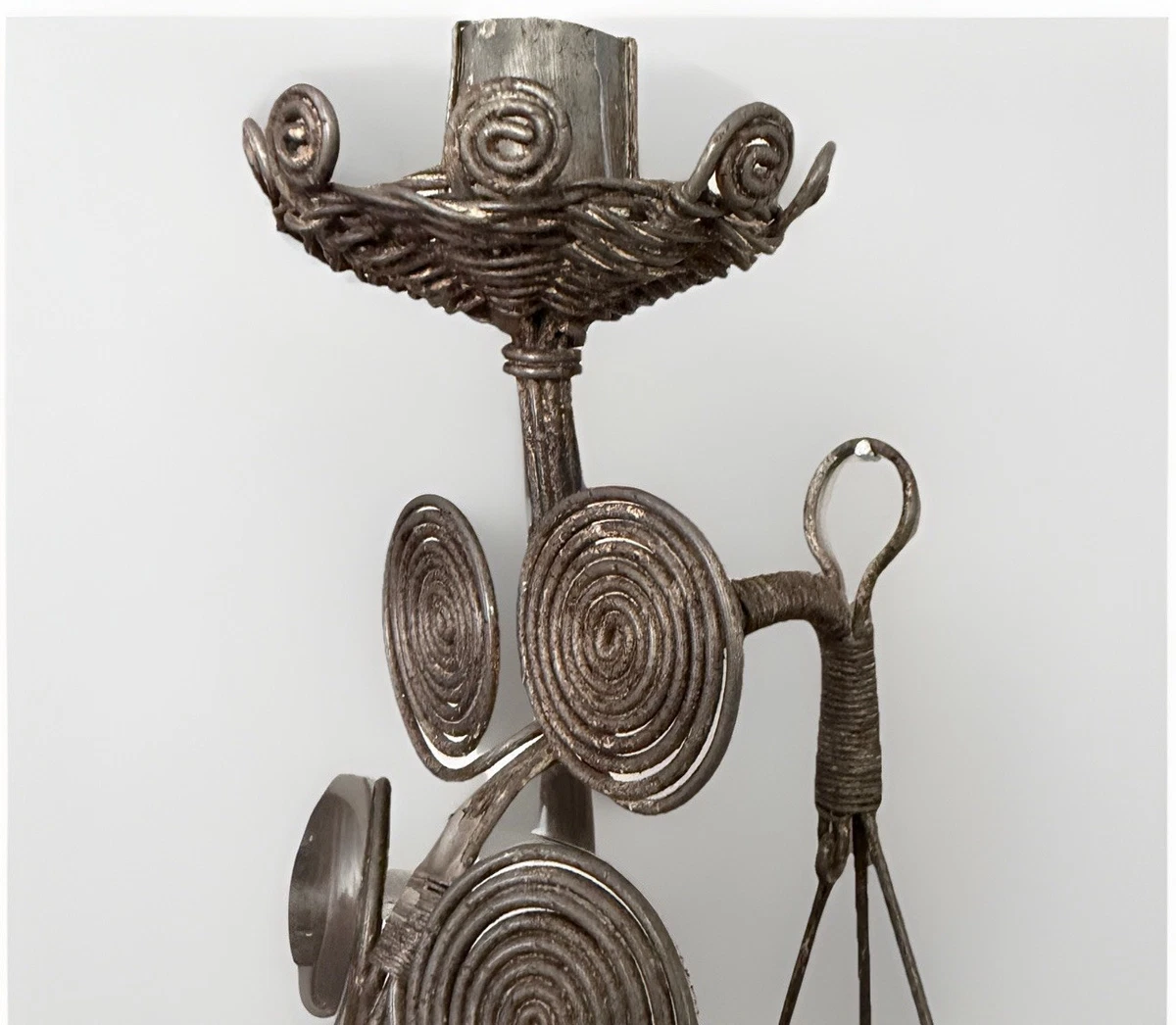 Biomorphic Sculptural Metal Art Handmade Wall Sconce