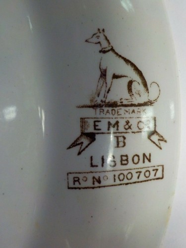 E.M. & Co. Edge Malkin & Co. "Lisbon" Brown Transferware Soup Bowls Lot of 2 - Picture 9 of 12