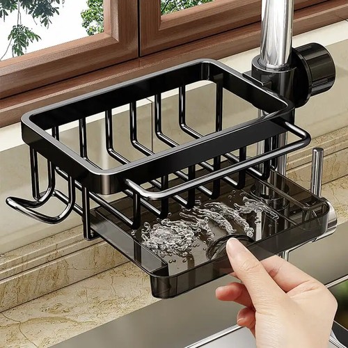 Kitchen Stainless Steel Sink Drainer Faucet Rack Towel Rack Shelf Accessories - Bild 11 von 23