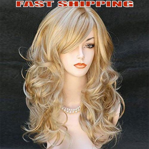 Women Cosplay Full Wigs Long Blonde Wigs Heat Resistant for Daily Party Cosplay