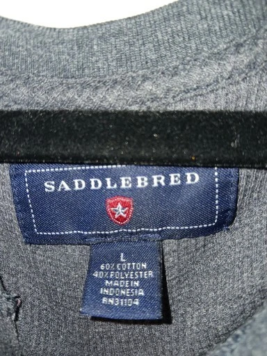 Camisa Pullover Henley Gris Saddledbred Para Hombre Manga Larga Talla Grande Foto 4 de 4