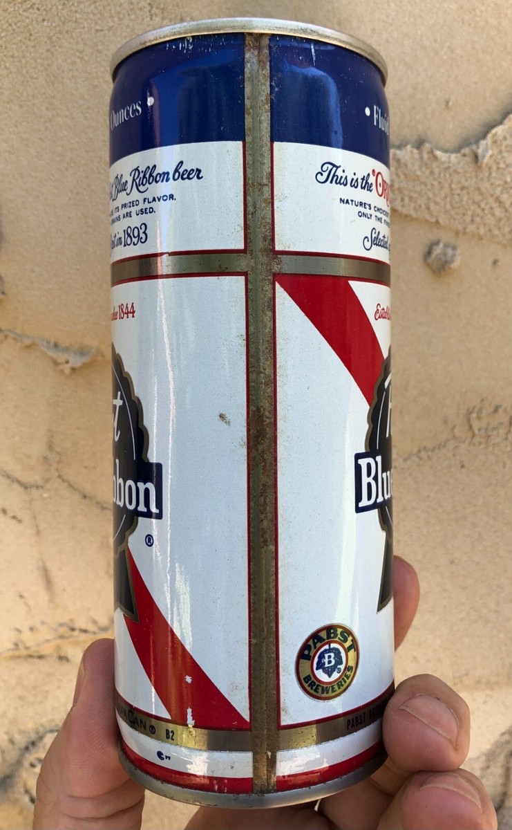 Vintage 70's Beer Can - Pabst Blue Ribbon - 16 OZ - Crimped