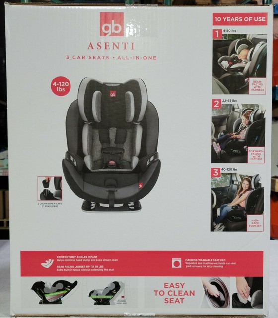 GB Asenti 3-in-1 Convertible Car Seat Charcoal Gray/midnight Black for