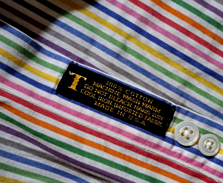 Robert Talbott Men`s Rainbow Striped Button Down … - image 9