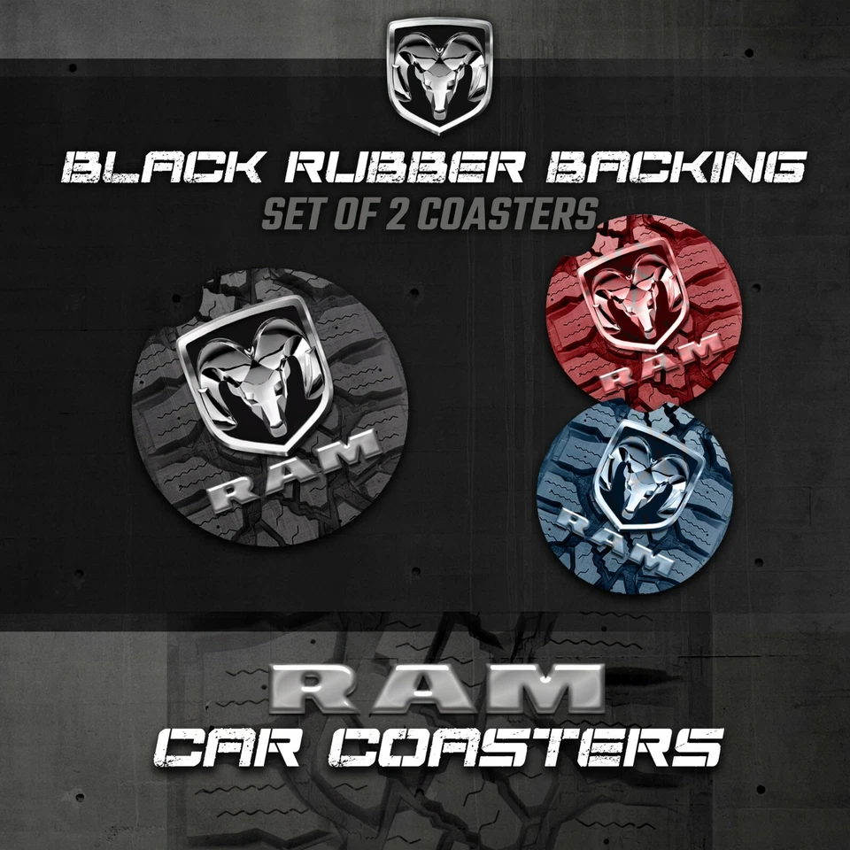 Posavasos para coche, posavasos para coche Ram 1500, accesorios Ram - plateados - goma Foto 2 de 3
