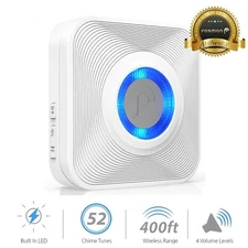 Fosmon 1x Receiver Add-On Wireless LED Door Chime for WaveLink Doorbell System
