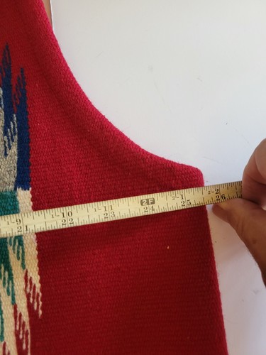 Authentic Ortega' s Men's XL (46)Deep Red Hand Woven Wool Chimayos N.M. - Picture 7 of 9