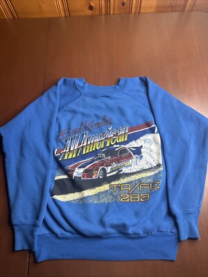 VNTG Butch Kernodles All American Auto Service Blue Sweater Sized Large