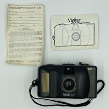 Vivitar EZ 35mm Focus Free Point and Shoot Film Camera Black Vintage 1992