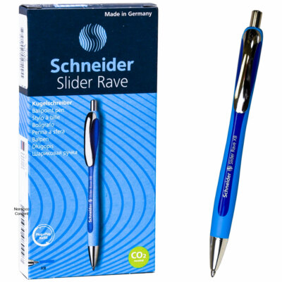 Schneider P135502x20 - Confezione 20 Penne A Sfera Rosse, Tratto Medio, Fusto Metallizzato Con Impugnatura In Gomma