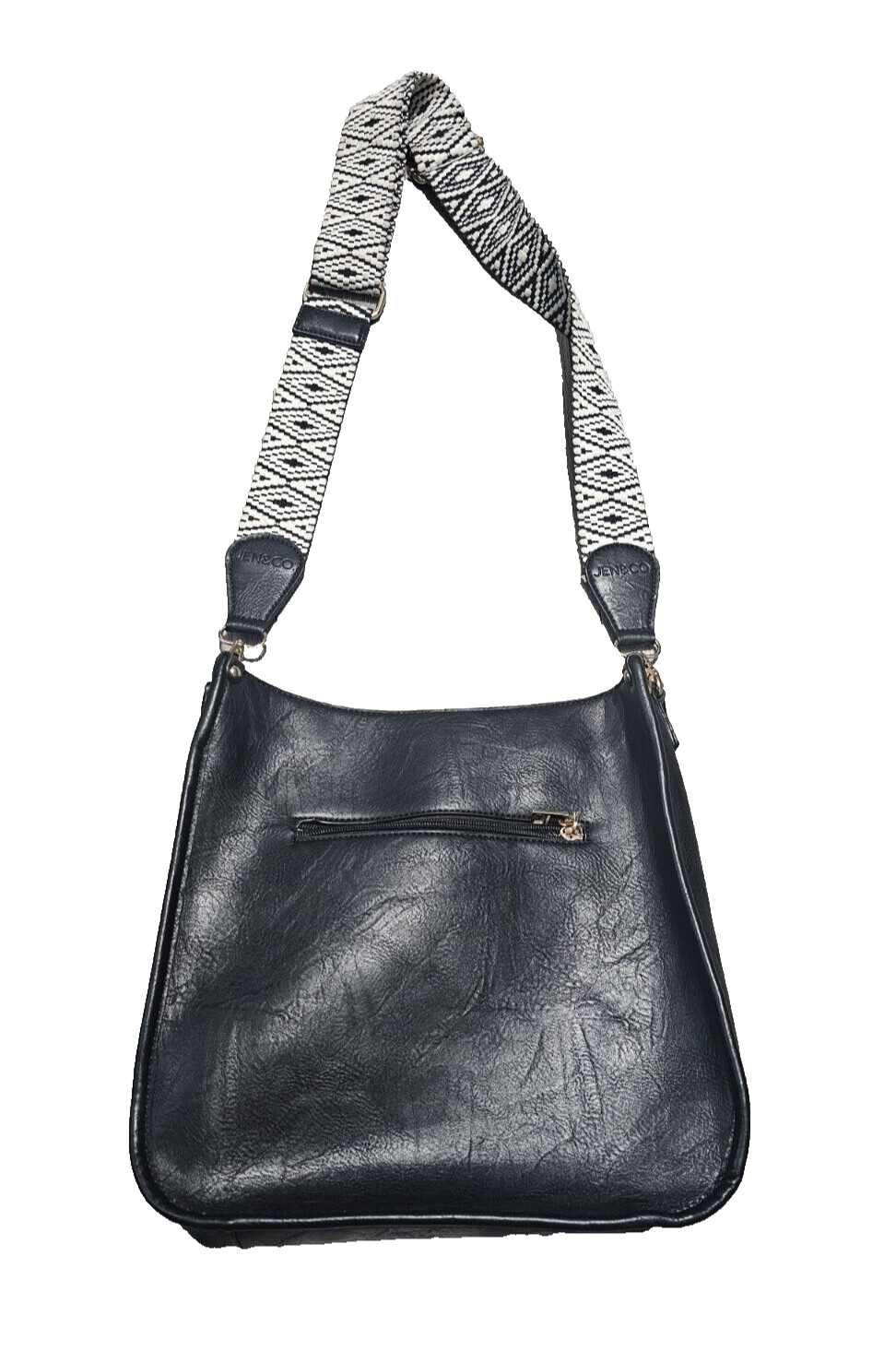 Jen Co Chloe Crossbody Shoulder Purse Black Guitar Removable