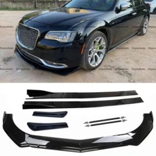 For Chrysler 300 Front Bumper Lip 86" Side Skirt Rear Bumper Lip Strut Rod Black