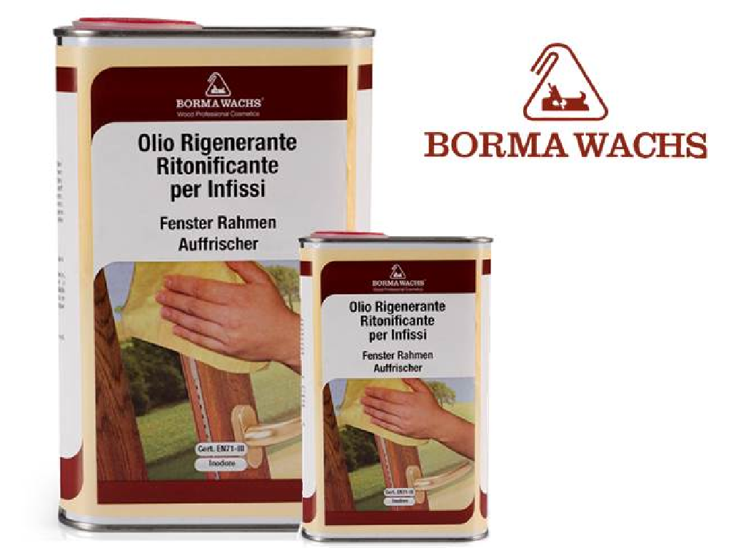 OLIO RIGENERANTE Pulisce Ravviva Lucida e Protegge INFISSI IN LEGNO 1LT Borma Wa