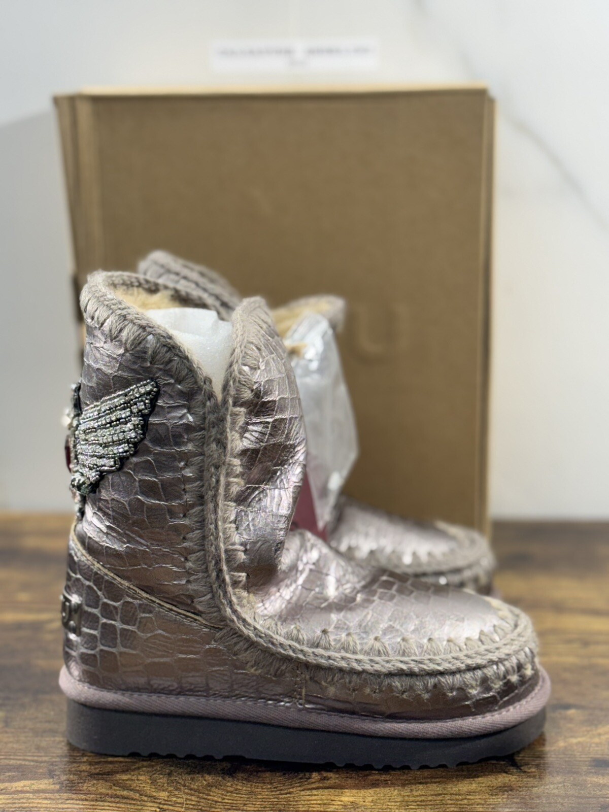 Mou Eskimo 24 Gris Estampado Coco Botín Casual Mou Mujer 36