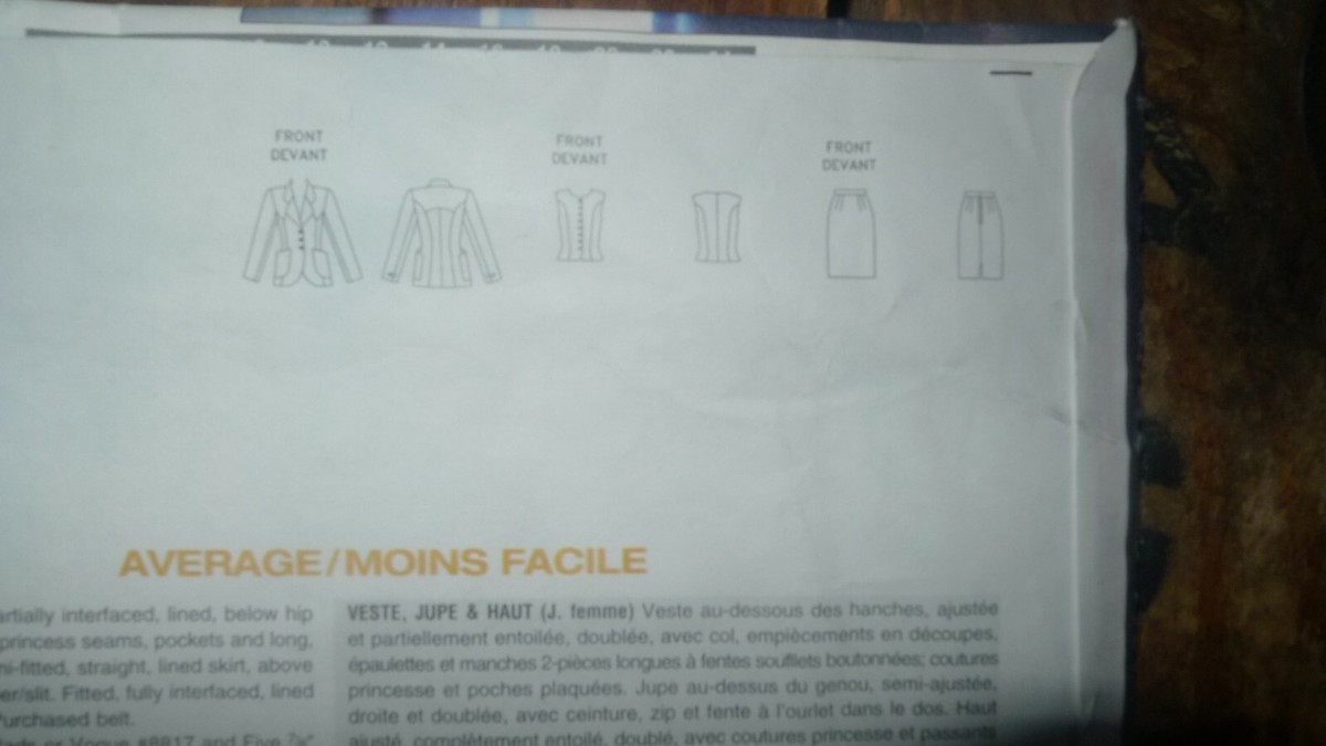 Patron De Couture Vogue Vintage 1817 Signé Emanuel Ungaro - Modèle De Collection