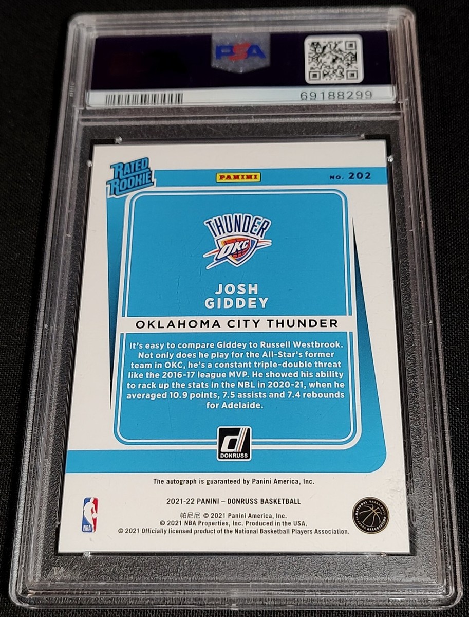 PSA 9/10 RC AUTO /49 JOSH GIDDEY RATED ROOKIE BLUE ?COLOR MATCH 