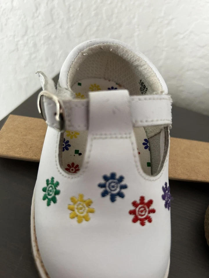 Smartfit девочек белый кожаный платье туфли ребенка ясельного возраста размер 4 Вт регулируемый нескользящий - Изображение 3 из 4