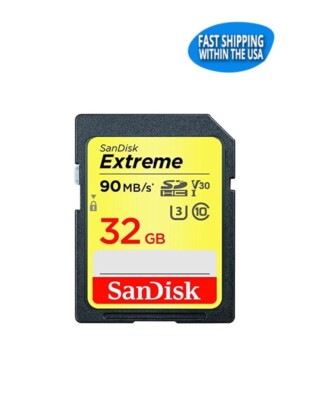 32GB Sandisk Extreme SD Memory cards for Camera / Trail Camera / Computers