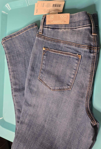 Chicos Womens So Slimming Girlfriend Ankle Jeans 0.0 Size 2R Blue Velvet Stripe - Picture 2 of 6