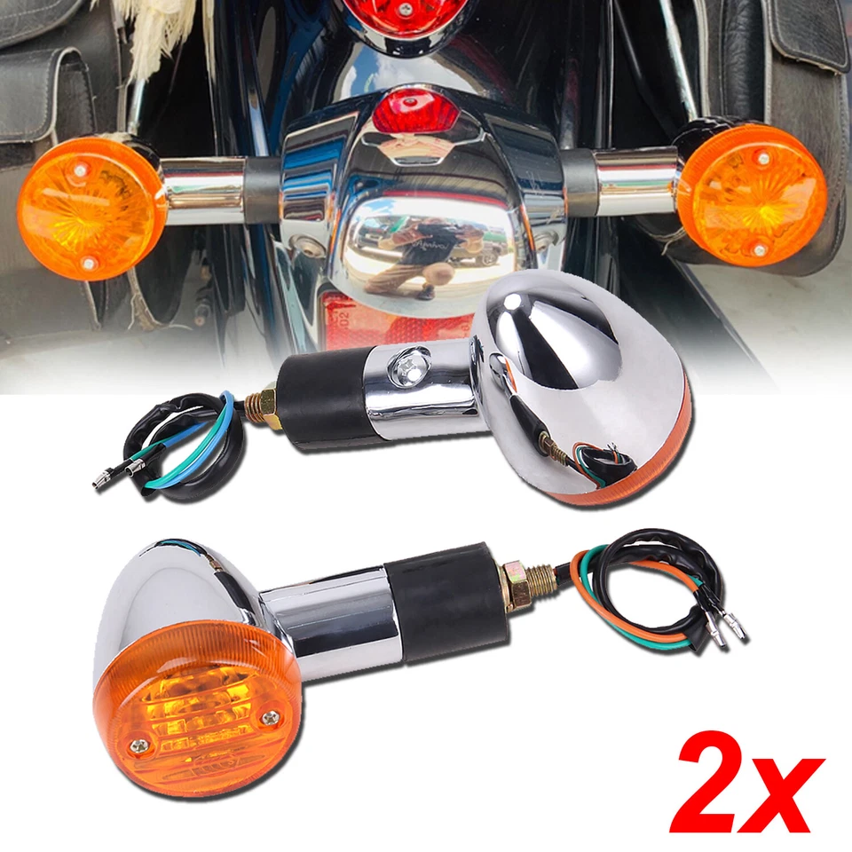 2 luces de señal de giro de bala ámbar para Honda Shadow Sabre Ace VT VF 700 750 1100 Foto 2 de 4