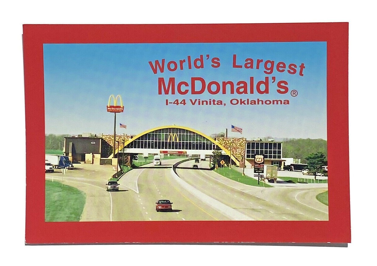 Vintage World's Largest McDonald's Restaurant Postcard I-44 Vinita