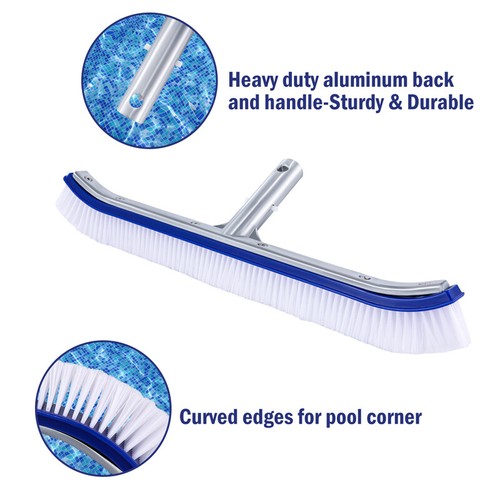 Professional Heavy Duty 17" 18" 24" Swimming Pool Floor Wall Cleaning Brush Tool - Picture 11 of 66