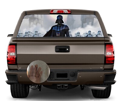 Darth Wader PERFORATED Window Graphic Decal Sticker Truck SUV VAN STAR WARS