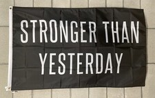 Gym Motivation Flag FREE SHIP Stronger Than Yesterday Lifting Garage USA 3x5  