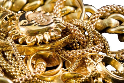 1 Pound ''GOLDTONE'' Jewelry - Bulk buy, Scrap lot, craft#21