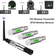 2.4Ghz Wireless DMX512 Transmitter + 3X Receivers For Stage DJ Light Controller