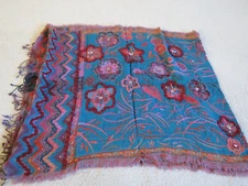 Ahujasons Floral Scarf Pashmina 100% Wool Embellished Flowers