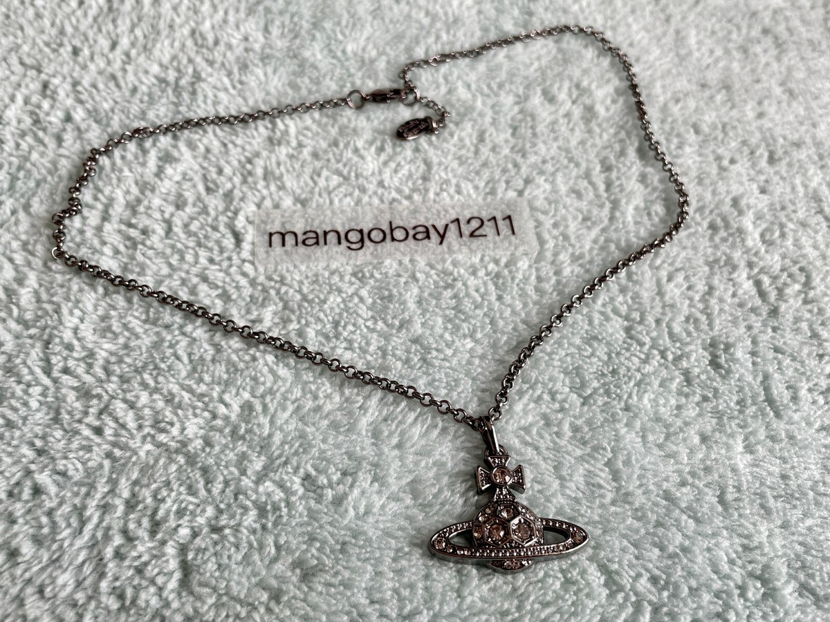 Vivienne Westwood Black Thalia Crystal Saturn Pendant Necklace | eBay