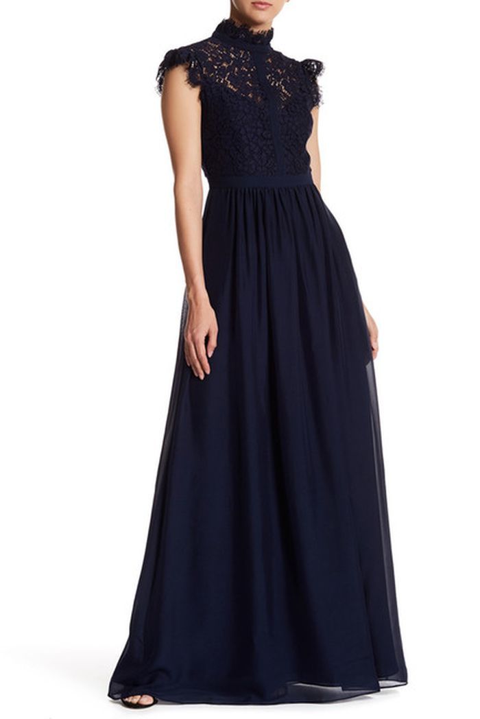 NWT Rachel Zoe Jeanne Lace Knit Gown Navy bluee 8 550 NWT Rachel Zoe Jeanne Lace Knit Gown Navy bluee 8 550