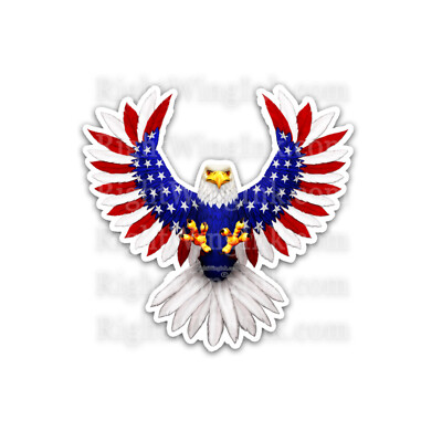AMERICAN FLAG BALD EAGLE USA MADE DECAL STICKER 3M TRUCK CAR WINDOW - RV DECAL