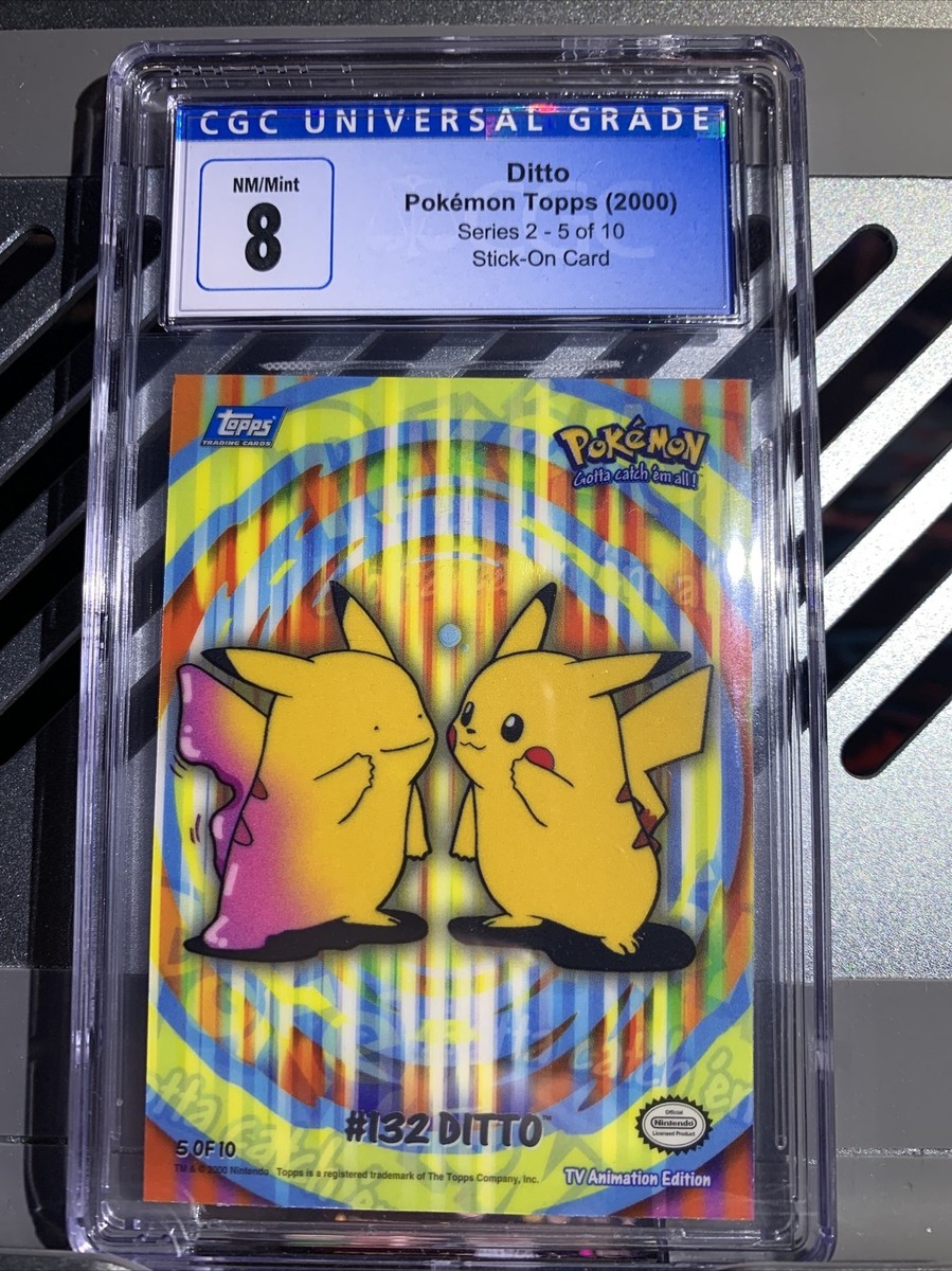 🔥Pokemon Cgc 8 MINT Ditto #5 Topps Tv 2000 Series 2 Stick - Ons