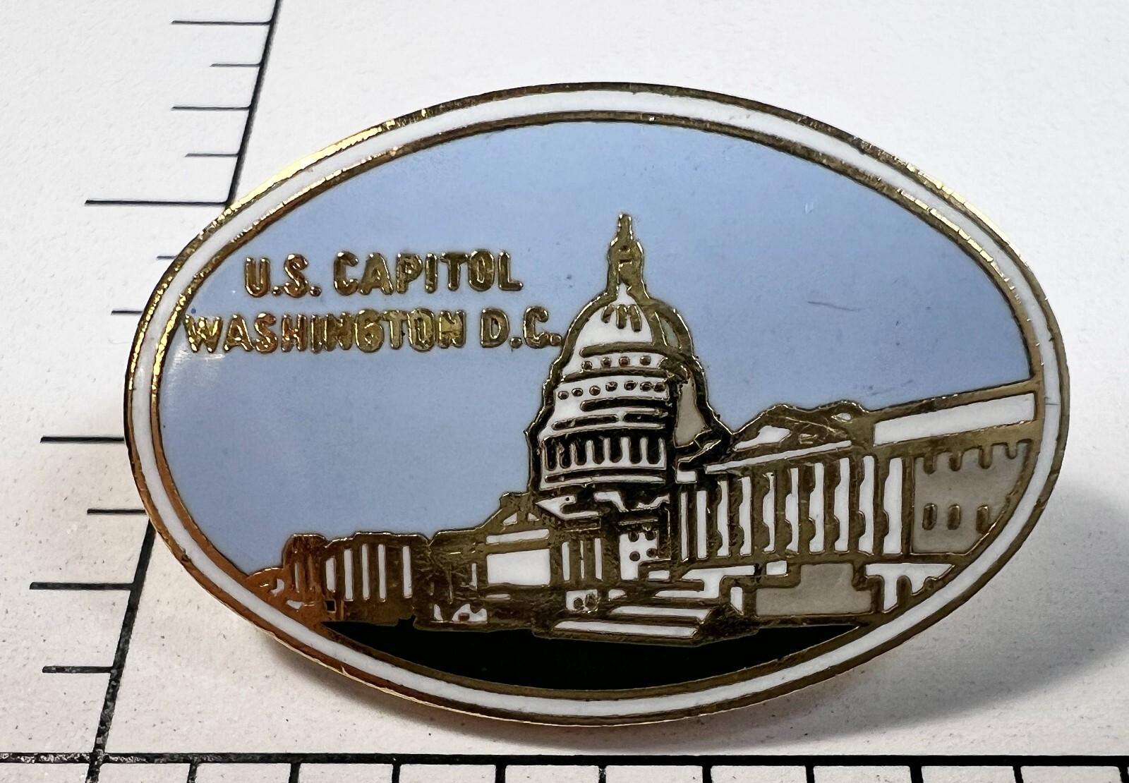 Vintage U.S. Capital Building Washington D.C Enamel Hat Lapel Tie Souvenir Pin