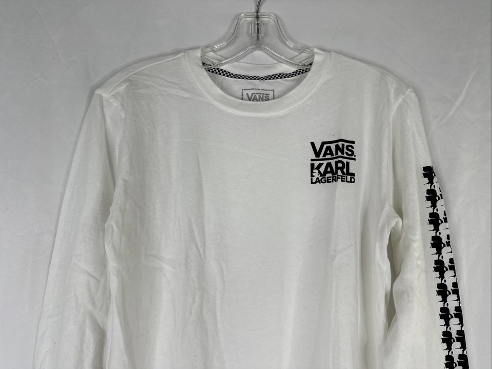 Camiseta Karl Lagerfield VANS Talla S Blanca Manga Larga Estampado Gráfico Foto 2 de 4