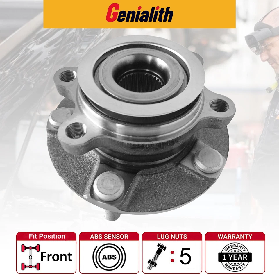 Pair Front Wheel Bearing Hub for 2008-2013 Nissan Rogue 2014-2015 Rogue Select Foto 2 de 4