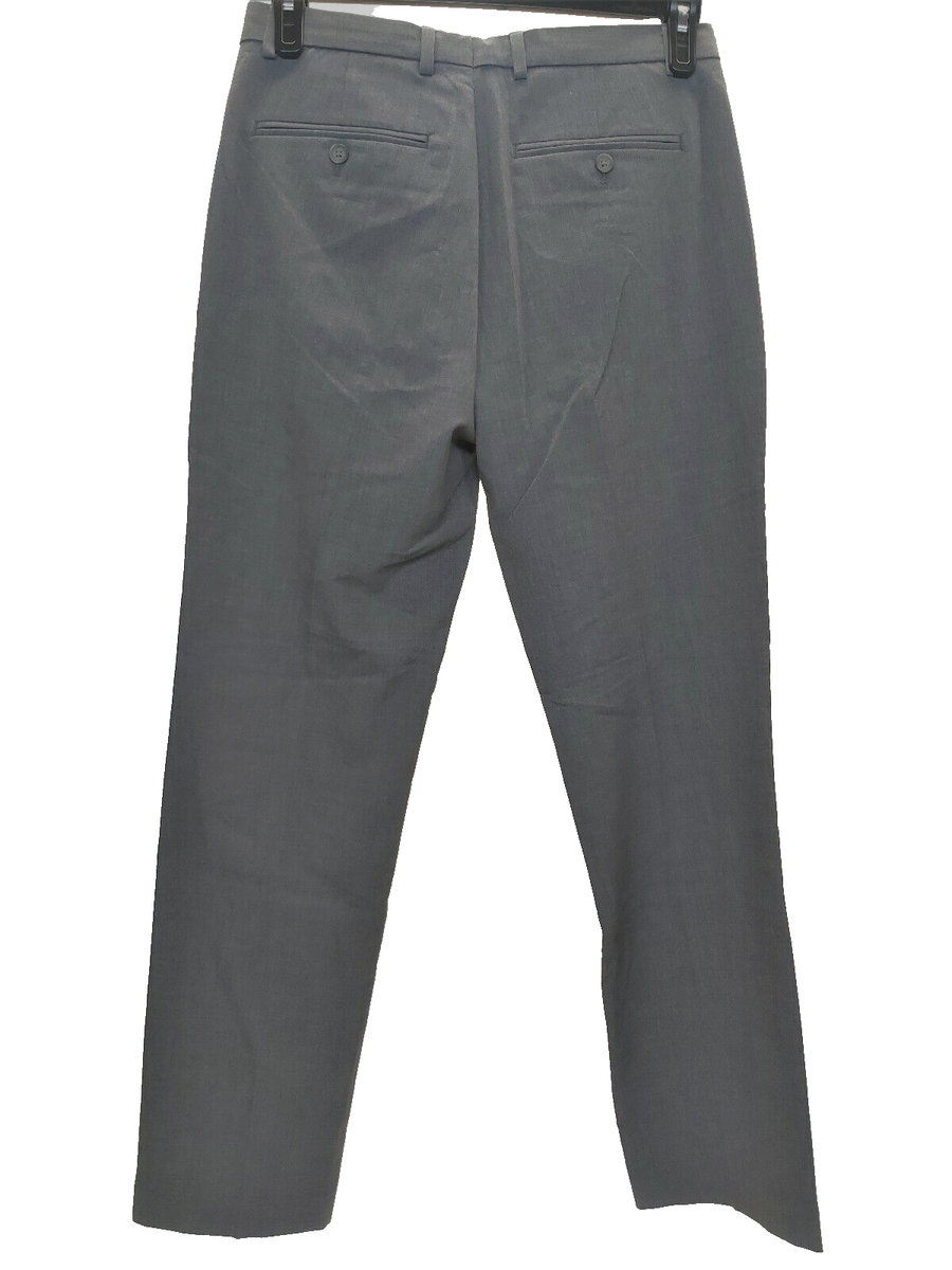 slim fit dress slacks Calvin Klein Body Solid Dark Gray Flat Front Washable Dress Pants main image 1
