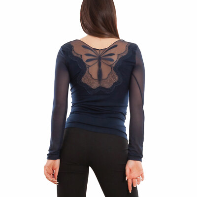 Maglia Donna Lunga Velata Elegante Trasparente Coda Camicia Tunica - Foto 11