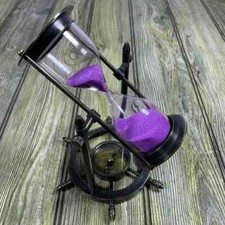 Vintage Sand timer Hourglass Compass Timer Sa...