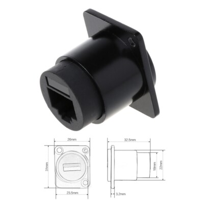 1PC D-Type RJ45 Coupler, Shielded RJ45 Panel Mount Connector, CAT6 Female to Fem